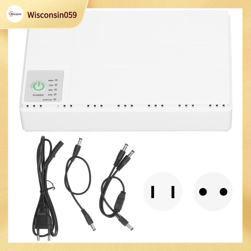 Wisconsin059 Mini UPS 8800MAh 5V 9V 12V Đầu Ra USB Nguồn Điện Liên Tục Pin Dự Phòng Cho Camera Router Modem 85‑265V