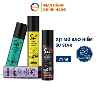 Xịt khử mùi mũ bảo hiểm Su Star, Úc, khử mùi tức thì, hạn chế sự phát triển của vi khuẩn và ẩm mốc sau 10s (75ml)