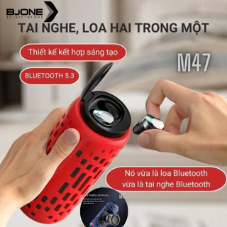 Loa Bluetooth 2 trong 1 BJONE Bluetooth 5.3 m47 hỗ trợ máy nghe nhạc đa chức năng