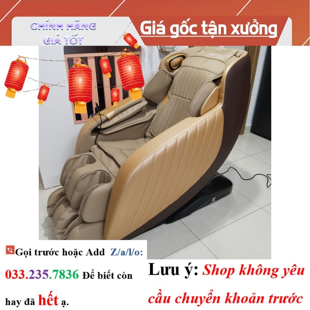 <new> Ghế massage Okinawa Os - 725, con lăn silicon 4D, điều kiển giọng nói tiếng việt