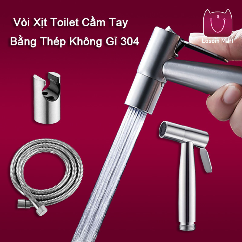 Vòi Xịt Toilet Cầm Tay Bằng Thép Không Gỉ 304 Cao Cấp Sẽ không bị oxy hóa