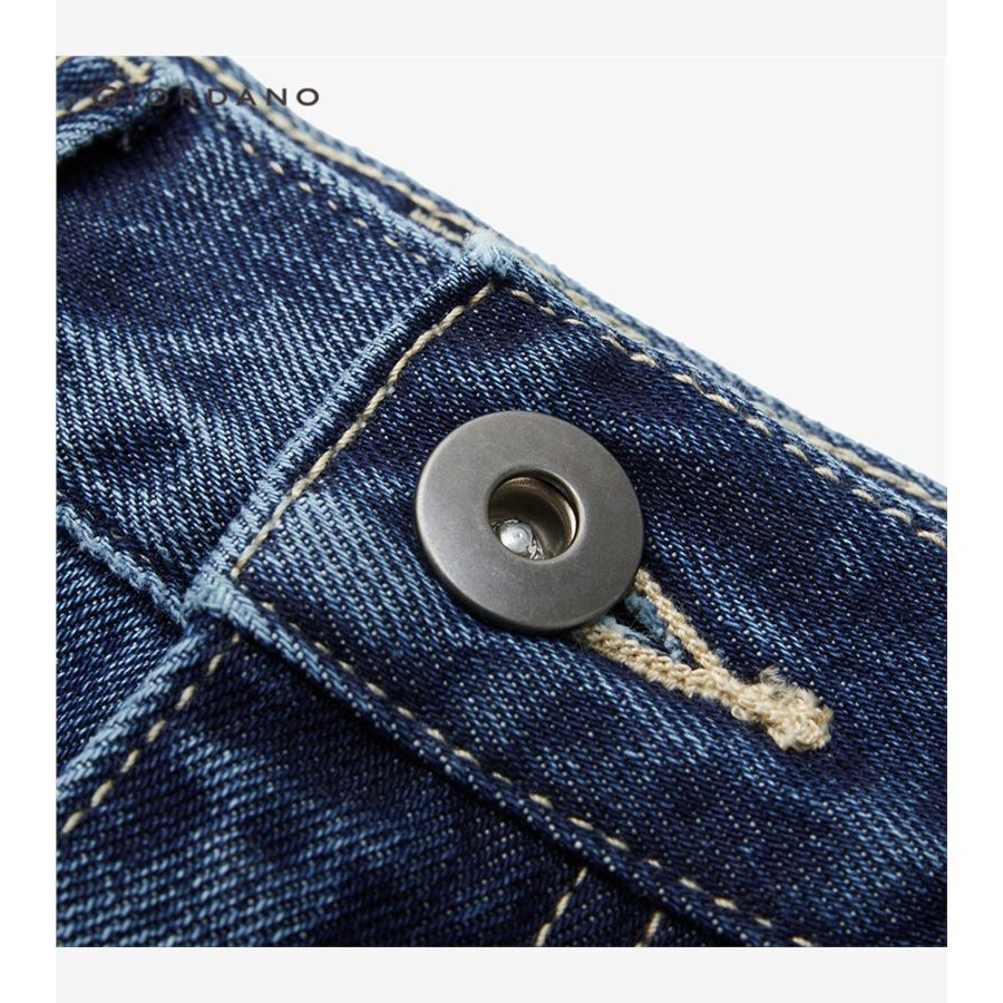 Chân váy dài GIORDANO 13463662 denim lưng cao phối nhiều túi thời trang dành cho nữ