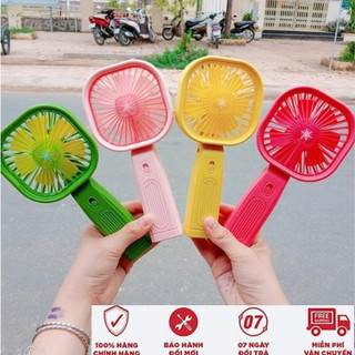 Quạt Mini Fans Cầm Tay Sạc USB Có Đèn LED, Tốc Độ Gió Mạnh TECHZONE