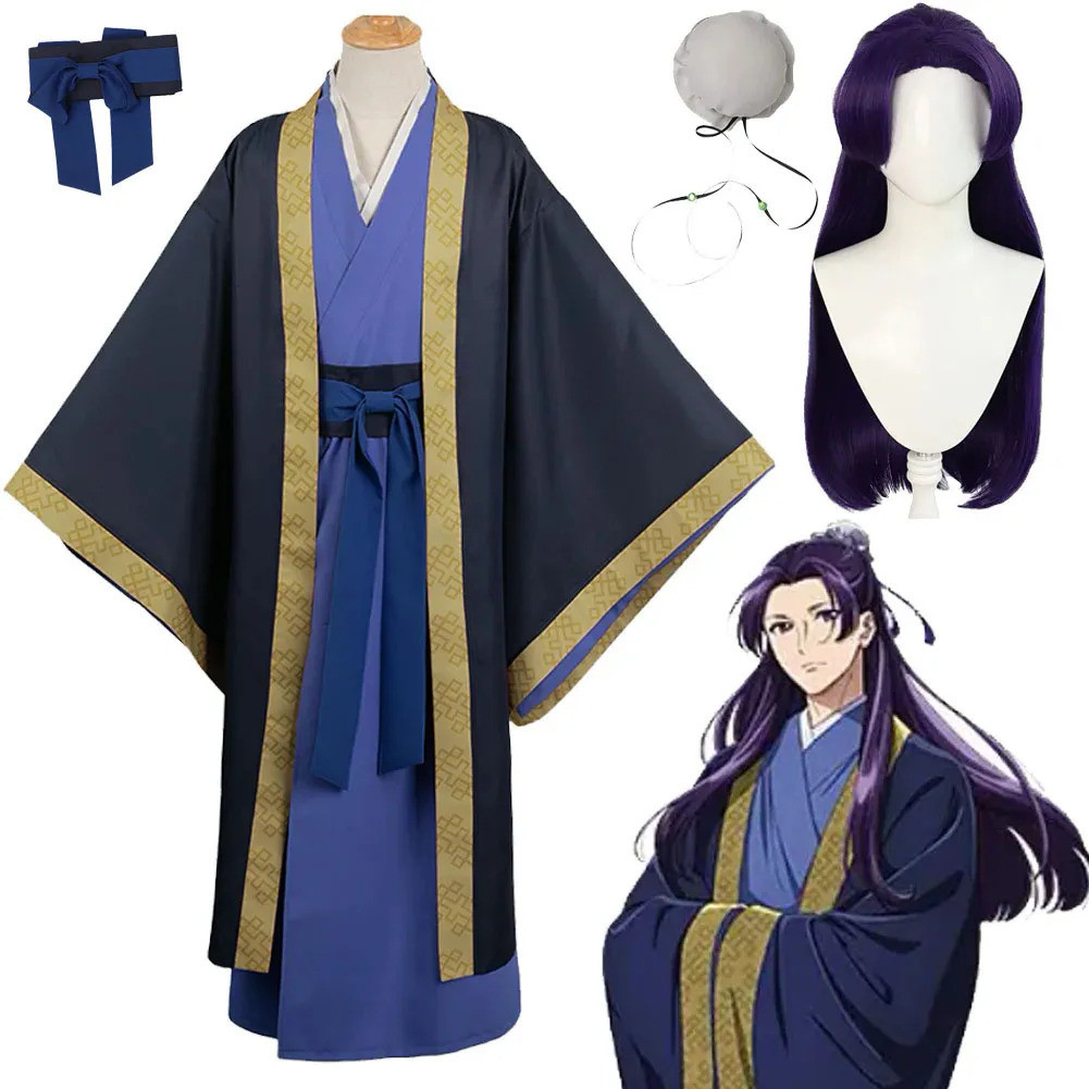 Jinshi Cosplay Giả Tưởng Kimono Tóc Giả Anime Apothecary Nhật Ký Trang Phục Ngụy Trang Người Lớn Nam