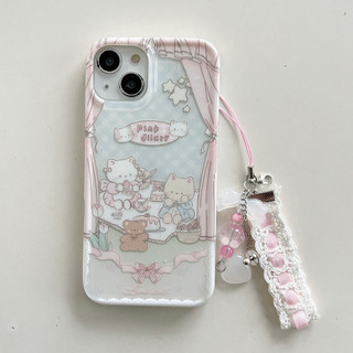 Ốp Lưng Cứng Tương Thích Với iPhone 11 12 12Pro 12ProMax 13 13Pro 13ProMax 14 14Pro 14ProMax 15 15Pro 15ProMax Món Tráng Miệng Hai Mẫu Mèo