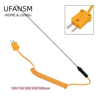 UFANSM Cáp Cảm Biến Nhiệt Độ Loại K Chất Lượng Cao 100/150/200/300/500mm -50C Đến 1200C