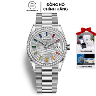 Đồng Hồ Nam Chính Hãng PAGINI 8855 Rainbow Đính Đá Lịch Ngày Dây Thép Không Gỉ Fullbox Sang Trọng