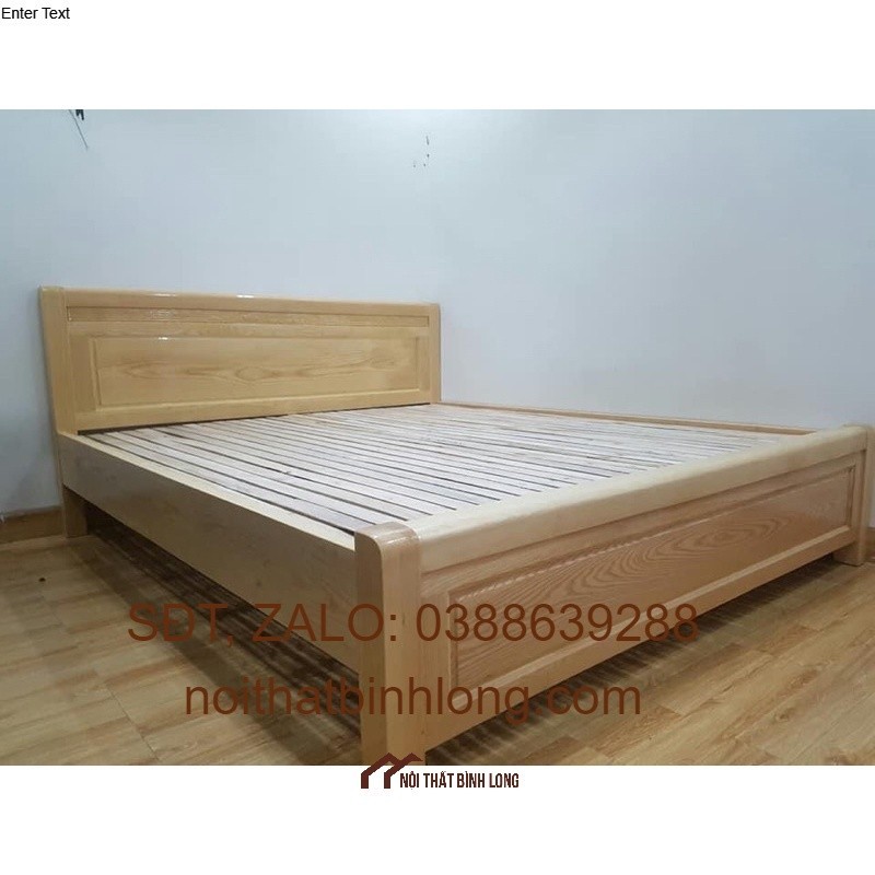 giường gỗ sồi màu tự nhiên 1m8 x 2m