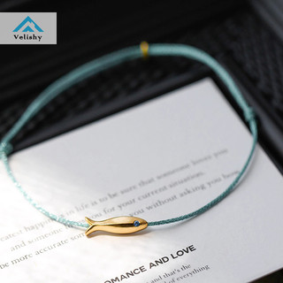 Velishy Dễ Thương Cá Dây Anklets Nữ Phong Cách Bohemian Xanh Và Đỏ Dây Thời Trang Chân Dây Xích Mùa Hè Bãi Biển Trang Sức