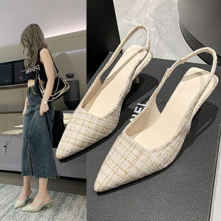 2024 Phong Cách Mới Nữ Mùa Hè Stiletto Gót Mũi Nhọn Bao Chân Giày Sandal Cao Gót