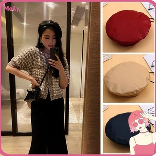 Mũ Beret Bằng Da PU Màu Trơn Tùy Chỉnh Giữ Ấm Dễ Phối Đồ Thời Trang Cho Nữ