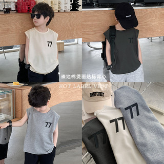  Hàng có sẵn Mùa hè Phong cách mới Thời trang phù hợp Áo Vest hợp thời trang Phiên bản Hàn Quốc Bé trai Đẹp trai Thời trang Áo thun bé trai Áo thun bé trai Áo mùa hè bé trai bé trai