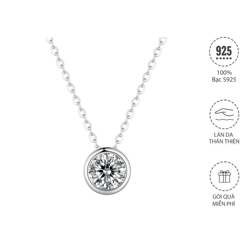 Necklace 925 Sterling Sliver Delicate 1ct Moissanite Exquisite Fashion Jewelry Gifts for Women and G