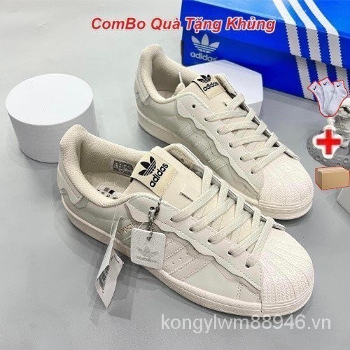 Adidas Superstar Das Kem 3 màu, hồng, xanh, giày thể thao Adidas trắng cao cấp