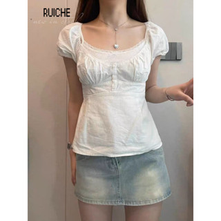 RUICHE áo phông áo thun nữ croptop baby tee Fashion xu hướng Korean Thời trang WCS2430RZH 13Z240330