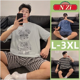 Bộ Đồ Ngủ Nam Cotton Đồ Ngủ Tay Ngắn Plus Kích Thước Bộ Đồ Ngủ Mùa Hè Phiên Bản Hàn Quốc Sọc Lưới Rời Giải Trí Người Loungewear L-3XL