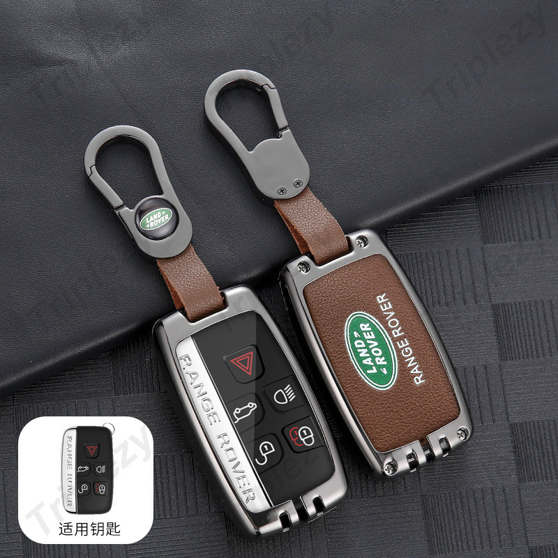 Hợp Kim Kẽm Da Thật Chính Hãng Xe Thông Minh Chìa Khóa Dành Cho Land Rover Defender Range Rover Evoque Sport Velar Freelander Discovery Sport Remote Fob TPU Bảo Vệ Móc Khóa Vỏ