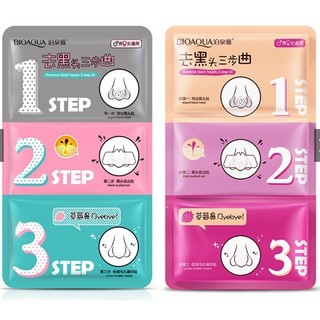 Mặt nạ lột mụn đầu đen 3 bước Bioaqua - lột sạch mụn đầu đen, mụn cám, dầu thừa trên da vùng mũi