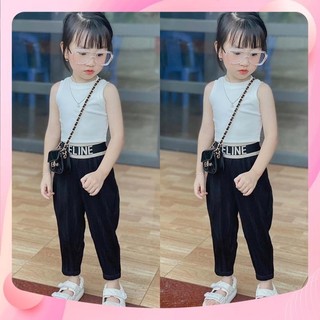 Set áo croptop quần alibaba cho bé gái