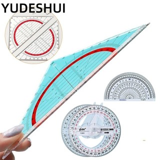 Yudeshui 180 / 360 độ thước đo tam giác bằng nhựa / nửa góc tròn thước đo, thước vẽ trong suốt bền bỉ quà tặng học sinh