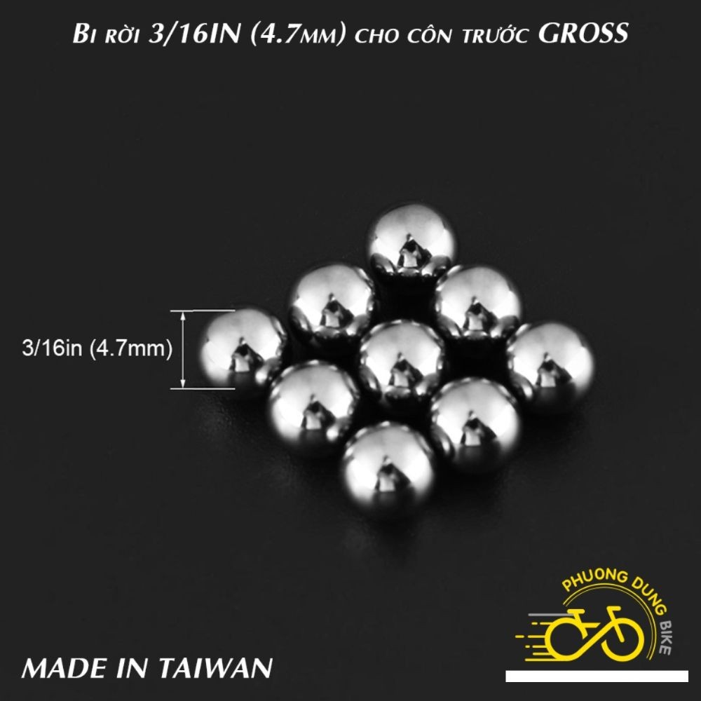 Bi rời 3/16IN (4.7mm) cho trục côn trước xe đạp GROSS