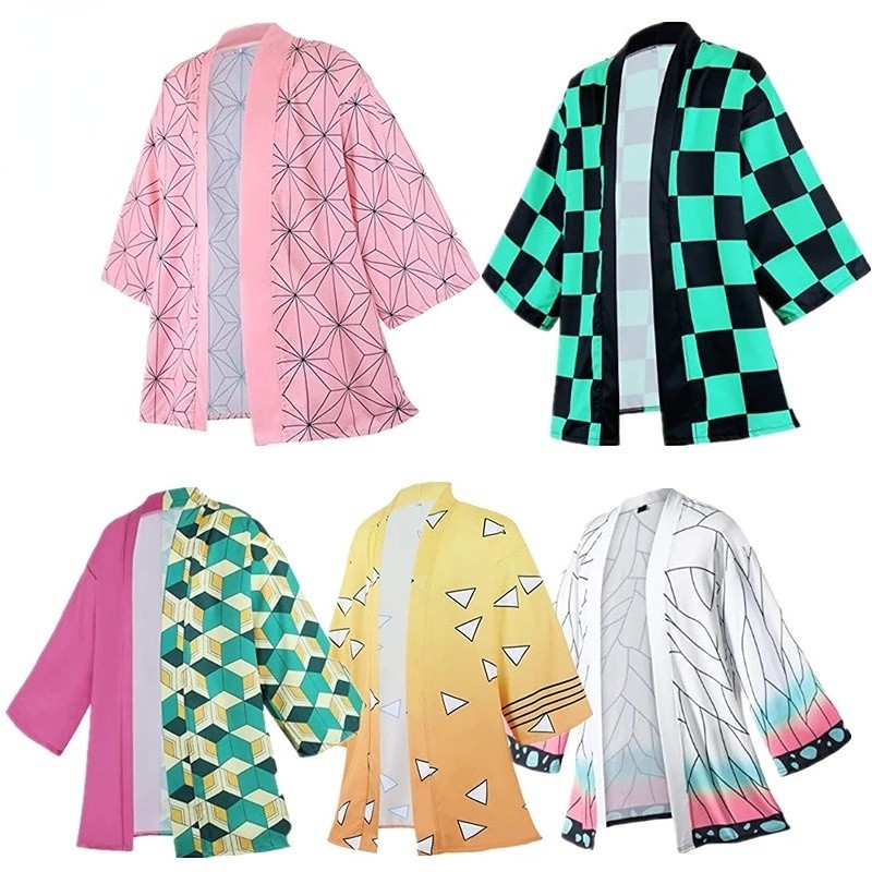 Trang Phục Hóa Trang Anime Hoạt Hình Demon Slayer Kimtsu No Yaiba Haori Kimono Agatsuma Zenitsu Koch