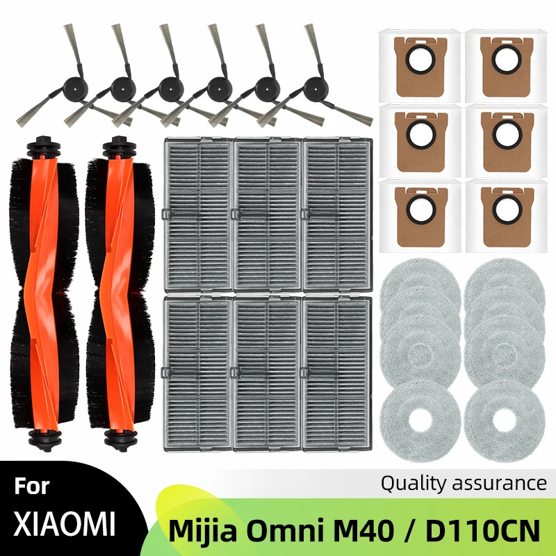 Xiaomi Mijia M40 / D110CN Robot Hút Chân Không Thay Thế Bàn Chải Bên Chính Bộ Lọc HEPA Miếng Lau Nhà