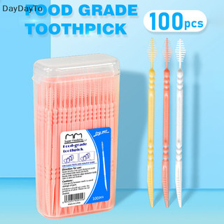DayDayTo 200pcs/Box Double Head Floss Interdental Toothpick Brush Brush Teeth Stick Oral Care Toothpicks Floss Pick VN
