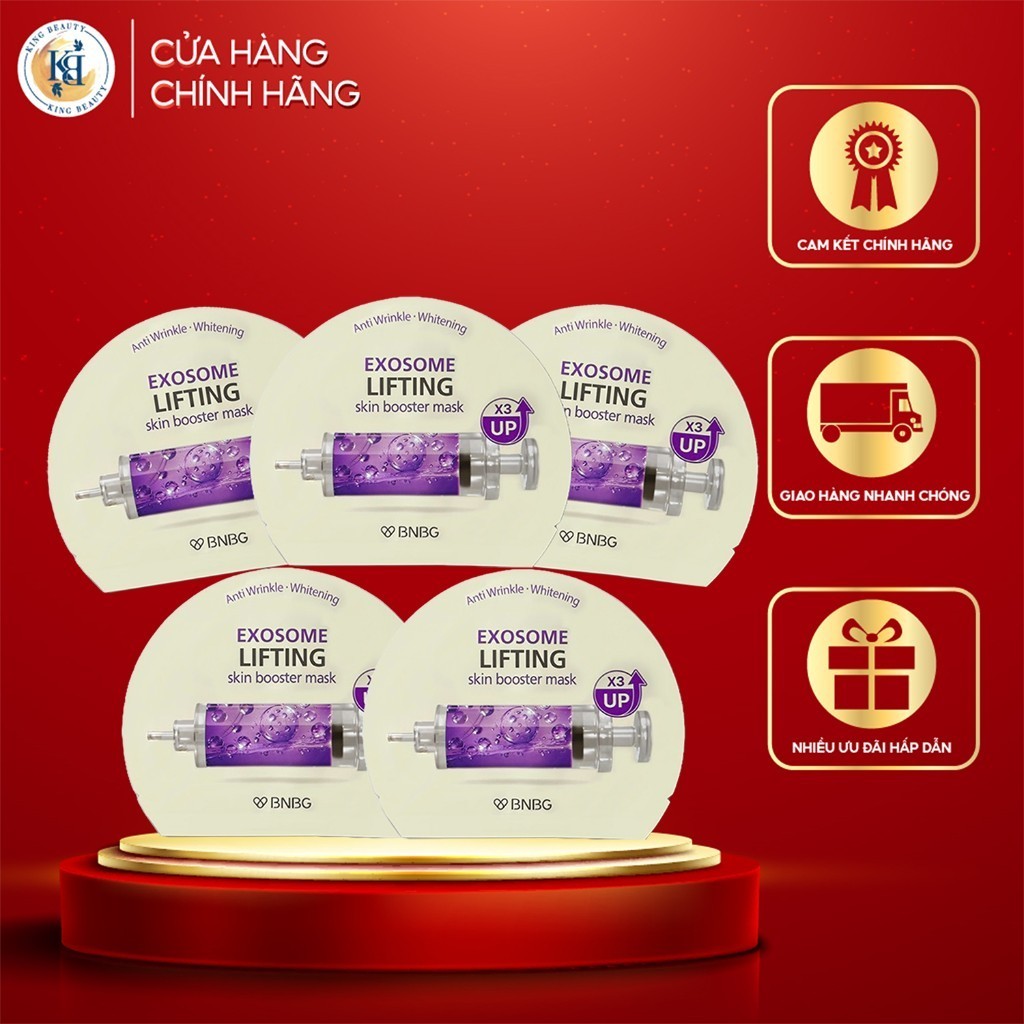 Combo 5 Mặt Nạ Truyền Dịch Tế Bào Gốc, Nâng Cơ, Trẻ Hoá Da BNBG Exosome SkinBooster Mask 30mlx5 - Ex