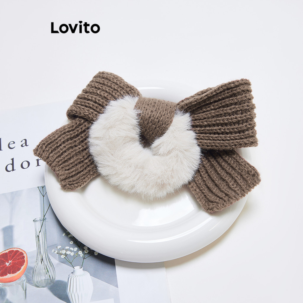 Dây cột tóc Lovito hình nơ màu trơn dễ thương cho nữ LFA03179