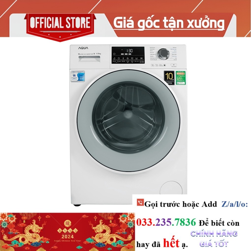 R.ẻ> Máy giặt Aqua Inverter 8.5 kg AQD-D850E W