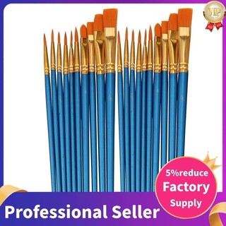 Bộ cọ sơn theo, 20 chiếc Bàn chải tóc Nylon cho dầu Acrylic Tranh màu nước nghệ sĩ Bộ dụng cụ vẽ tranh chuyên nghiệp