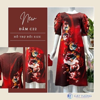 Đầm kiểu nữ trung niên sang trọng quà tặng bà, tặng mẹ C22 - Thời trang Cát Tường