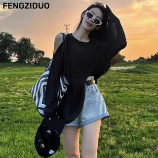 FENGZIDUO áo phông áo thun nữ croptop baby tee phổ biến Casual Fashion Thời trang WTX2410SMT 5Z240201