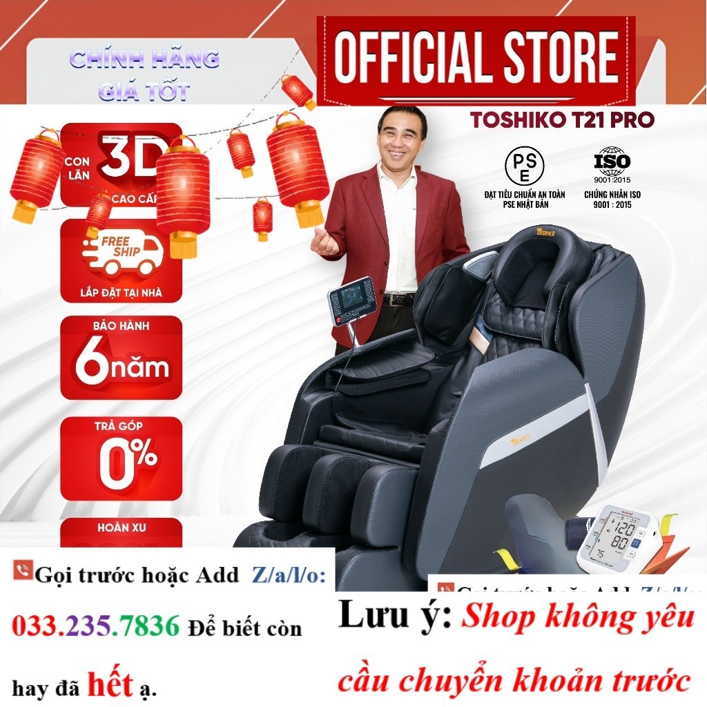 |New| Ghế massage trị liệu toàn thân Toshiko T21 Pro
