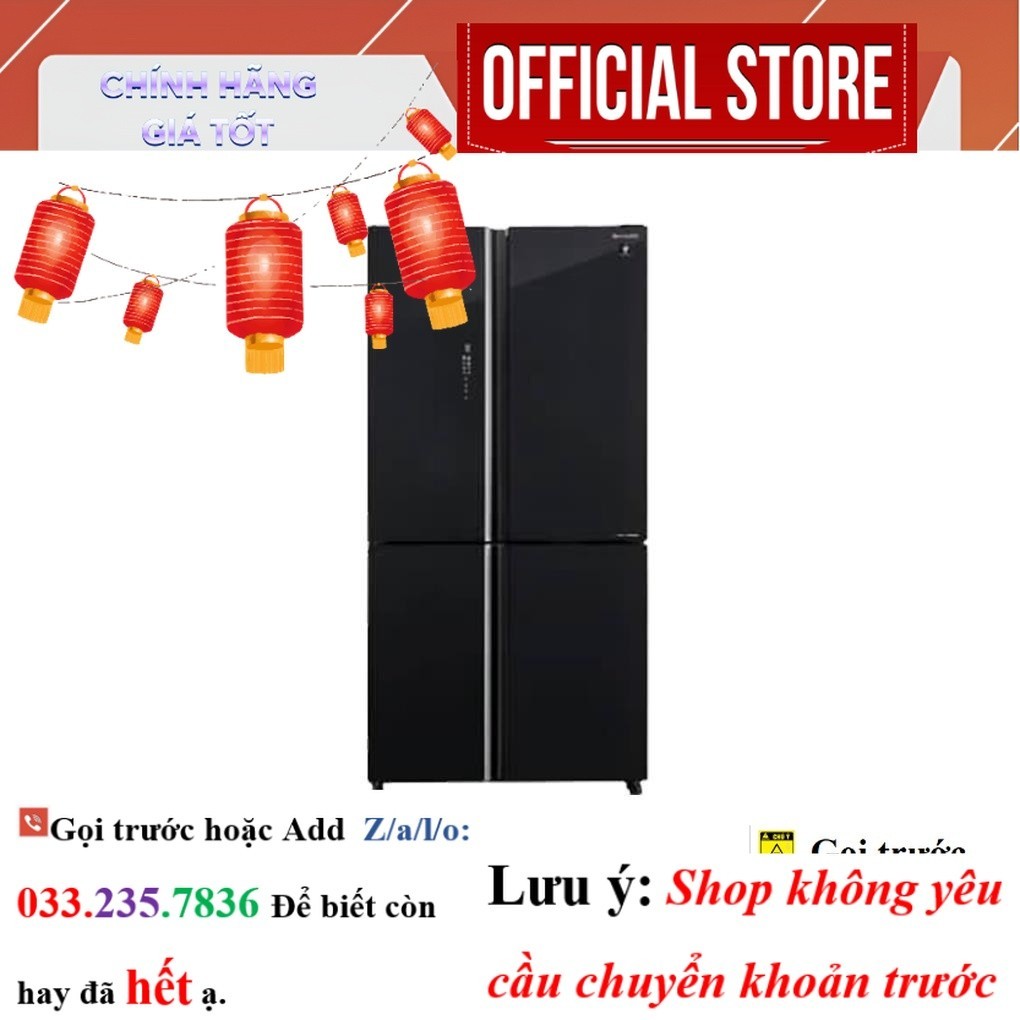 |New| Tủ lạnh Sharp Inverter 572 lít SJ-FXP640VG-BK Màu đen
