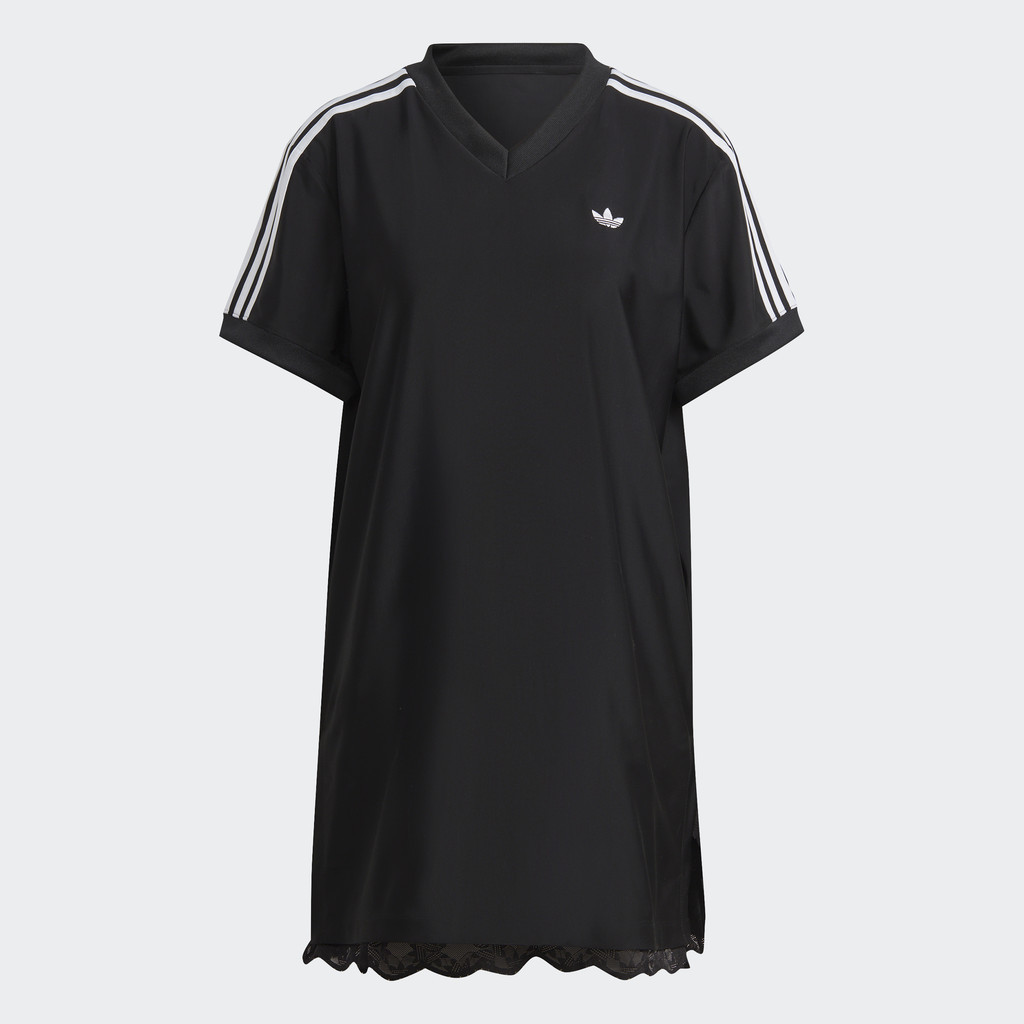 adidas Phong cách sống Áo Váy Viền Ren Nữ Đen II5606