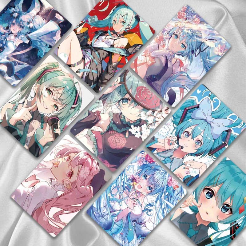 Bộ 50 Hatsune Miku Laser Hologram Photocards Hình ảnh hoạt hình Giai điệu Haikyuu Kuromi Pochacco Hình ảnh dễ thương Lomo Thẻ Bưu thiếp HOLOGRAPHIC Vận chuyển nhanh YM