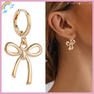 Vua dainty vàng mạ màu vòng bông tai sang trọng mạ vàng nơ bông tai kim loại trang trí bông tai thời trang trang trang sức