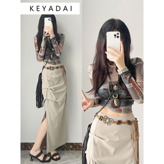KEYADAI Chống nắng váy Chân váy dài thời trang váy nữ Comfortable Casual phổ biến Stylish WWY24208CM 8Z240222