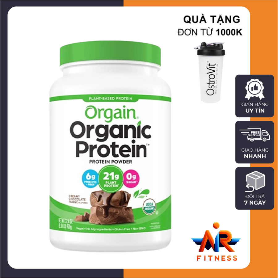 [FreeShip] Bột Organic Protein 920g Orgain - Đạm Thực Vật Hỗ Trợ ăn kiêng, luyện tập, Không Đường