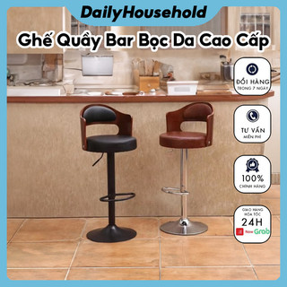 Ghế quầy bar bọc da sang trọng dailyhousehold, ghế trang điểm, ghế makeup cao cấp hiện đại tăng chỉnh độ cao
