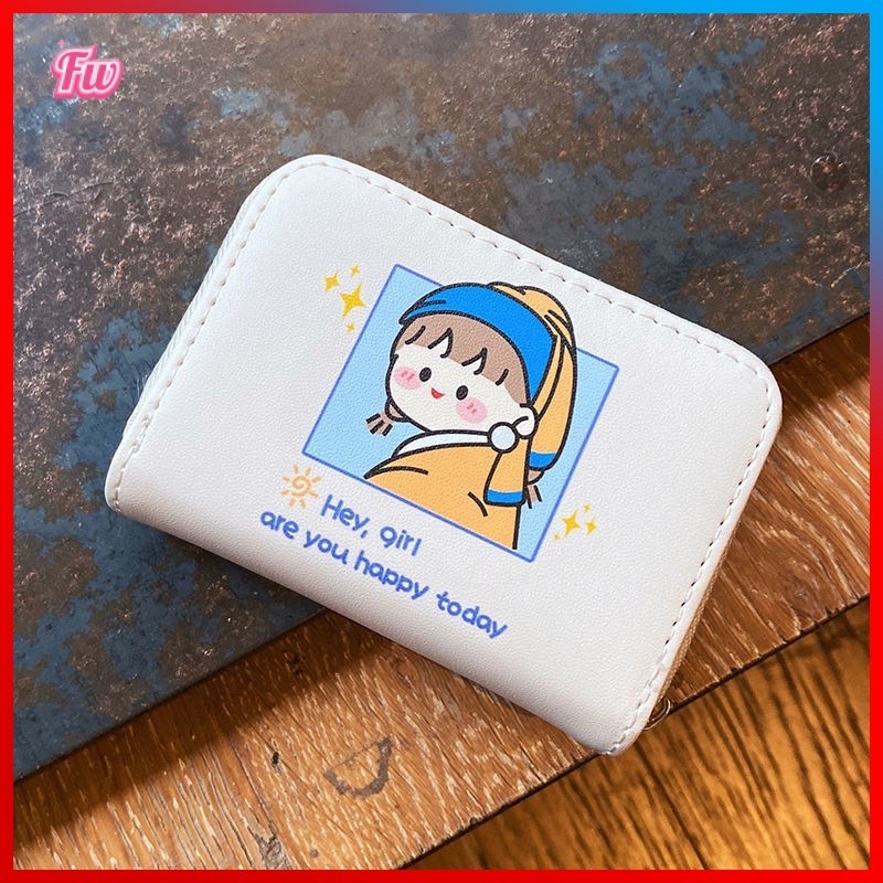 Ví Ngắn Đựng Thẻ ID/Tiền Xu Họa Tiết Hoạt Hình Dễ Thương Phong Cách Nhật Bản 2022 Cho Nữ