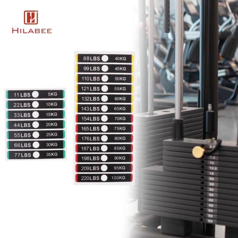 Nhãn xếp chồng trọng lượng HILABEE Nhãn dán trọng lượng Nhãn dán khối trọng lượng 11lbs đến 220Ibs