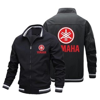 Yamaha LOGO Áo khoác thể thao xe máy Dây kéo YZF XMAX155 XMAX300 NMAX155 TMAX560 R15 R1 R3 R6 MT-07 MT-09 MT-10 XS900R Áo len dài tay Áo len phi công YEGP