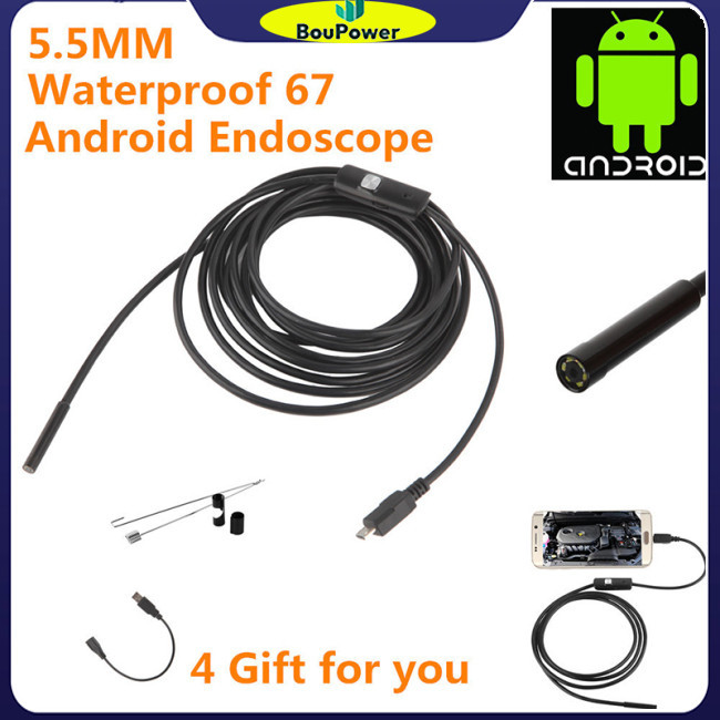 Camera nội soi BouPower 6leds 5.5mm Linh hoạt Ip67 Micro Usb kiểm tra Borescope Camera | BigBuy360 - bigbuy360.vn