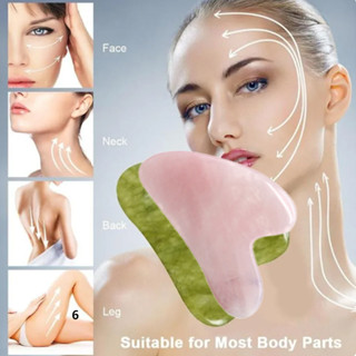 Spa Trị Liệu Máy Mát Xa gouache Đá Ngọc Xanh Tự Nhiên Gua sha Massage Dụng Cụ Cho Mặt Antistress Body Scraping Ban