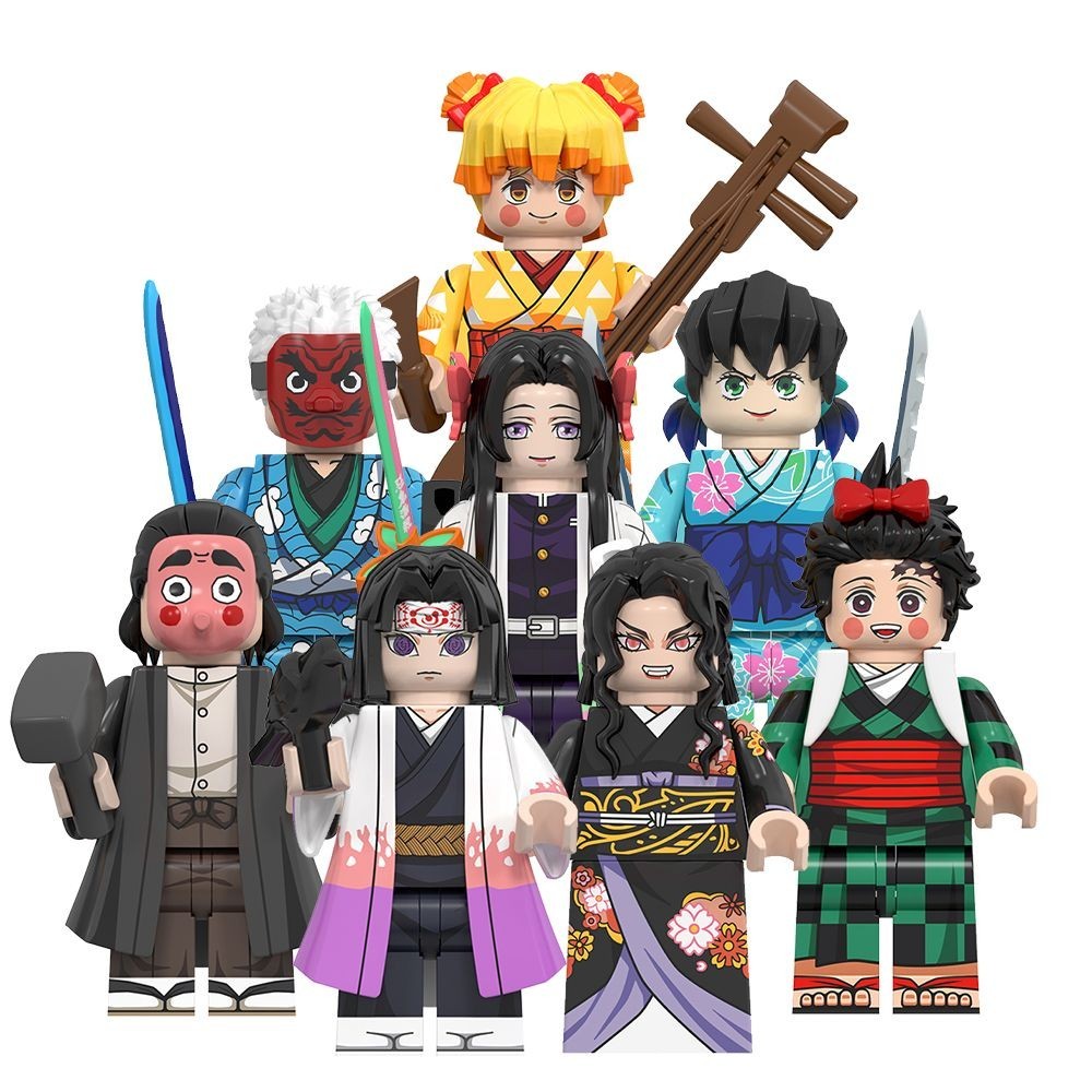 Tương thích với Lego Anime Series Demon Slayer Blade Iron Cave Mori Gunzo Scale Taki Zuo Near Times Building Blocks