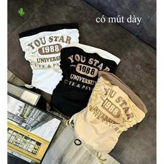Áo ống cúp ngực in rút dây chất thun borip dày xịn alohashop91