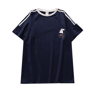 SELVZE Áo thun cotton ngắn tay sọc cổ điển sọc nhỏ in hình cổ điển dáng rộng cỡ lớn dành cho nữ